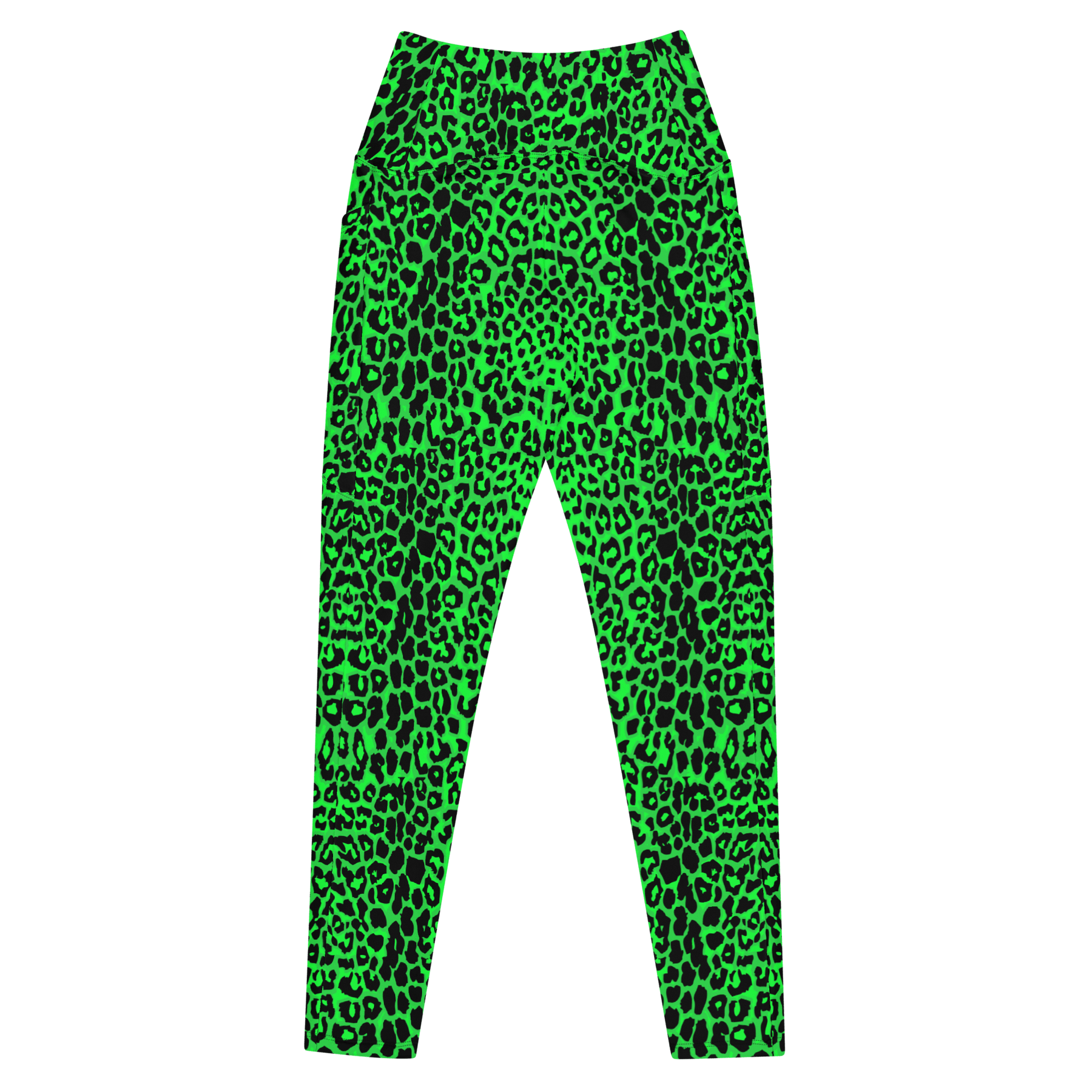 Lime Leopard Crossover Leggings with Pockets - Goth Cloth Co.3399478_14137