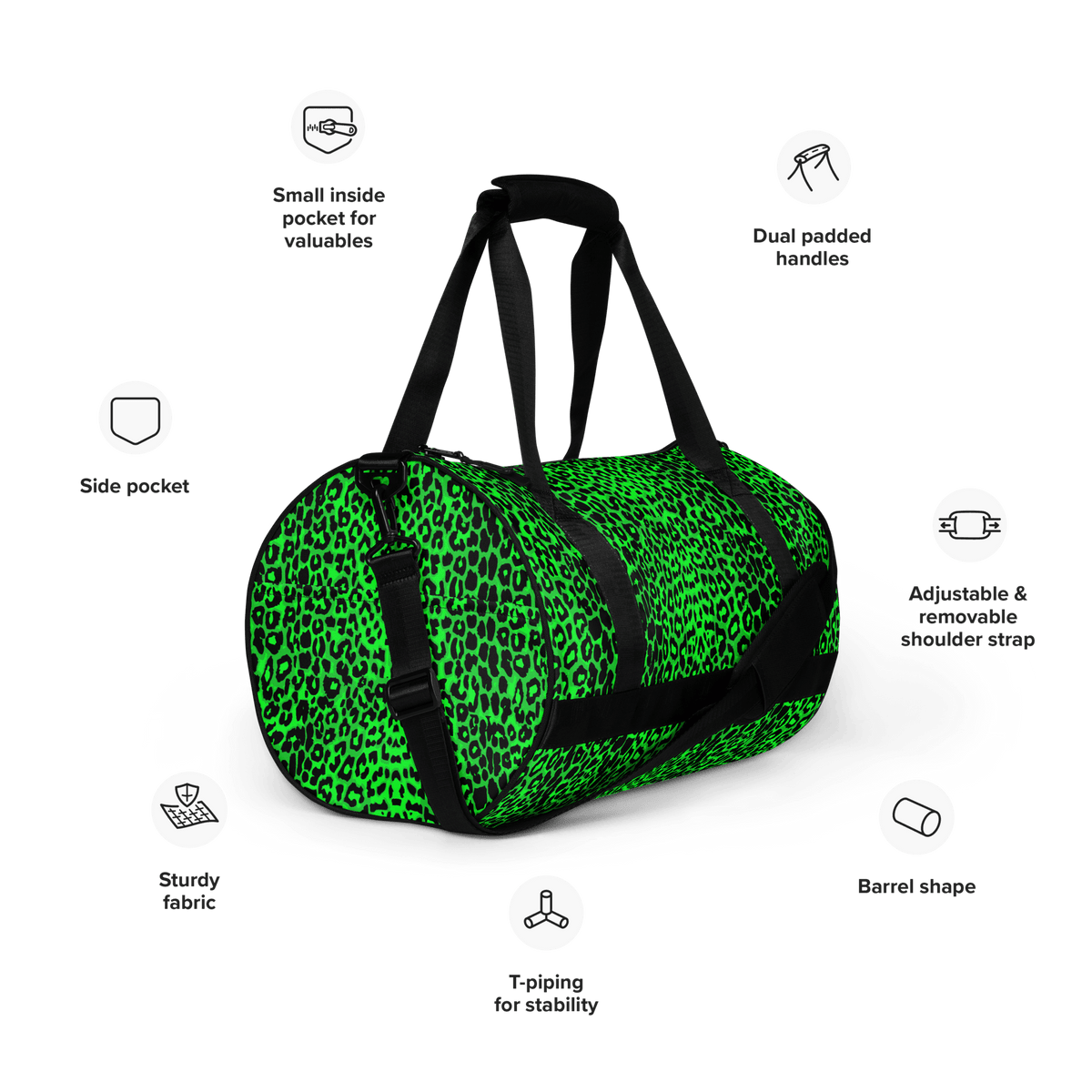 Lime Leopard Duffle Bag - Goth Cloth Co.gymwear3933216_15155