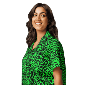 Lime Leopard Silky Pajama Top - Goth Cloth Co.7829852_20964