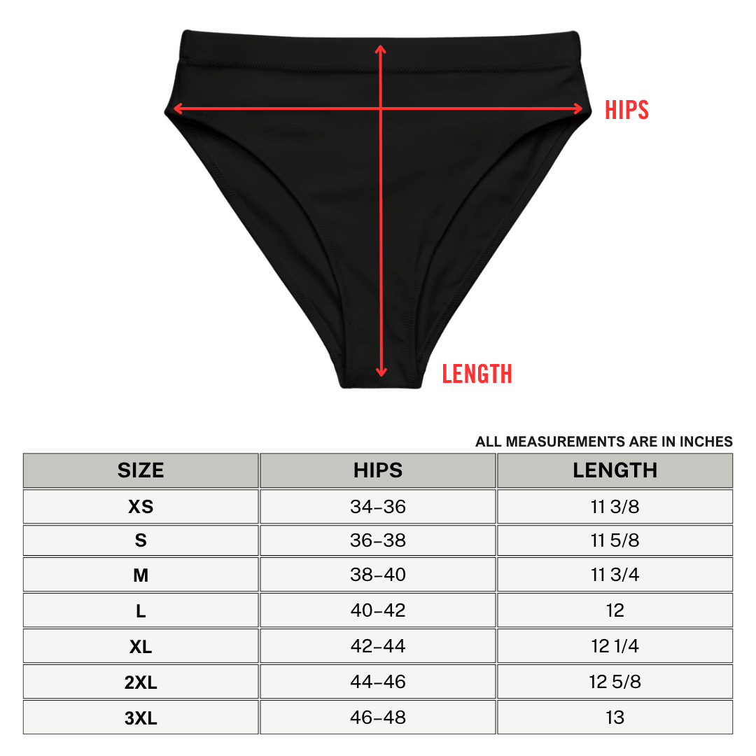 Lisa Freak High - Waisted Sport Bikini Bottom (Ready to Ship) - Goth Cloth Co.final sale