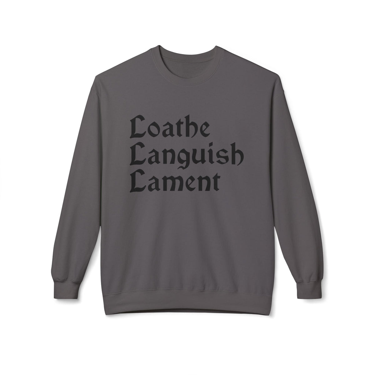 Loathe Languish Lament Gothic Crew Neck Sweatshirt - Goth Cloth Co.Sweatshirt24607345953383617139