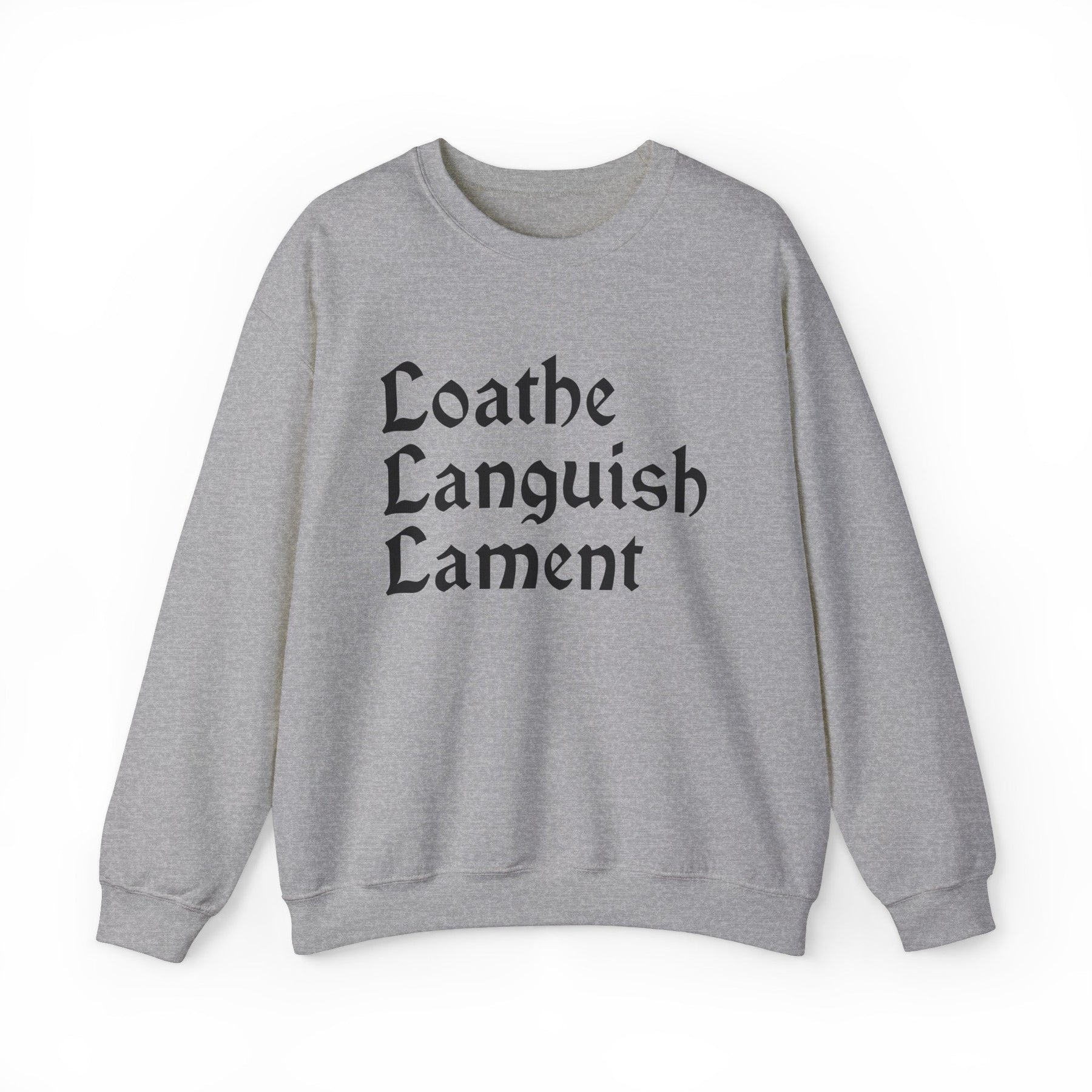 Loathe Languish Lament Gothic Crew Neck Sweatshirt - Goth Cloth Co.Sweatshirt31476328149942722994