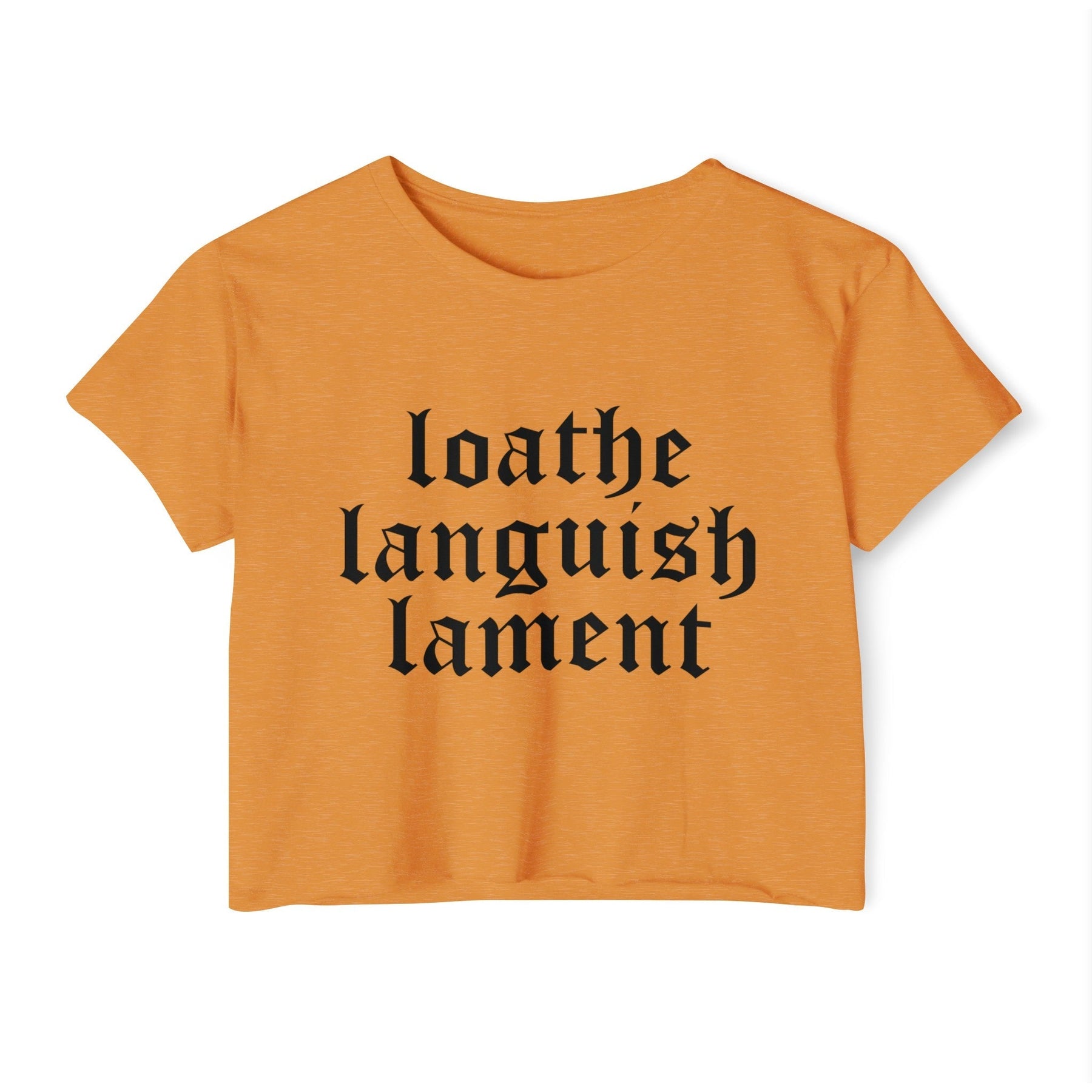 Loathe Languish Lament Lightweight Cropped T - Shirt (READY TO SHIP) - Goth Cloth Co.20923445789992698000