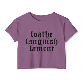 Loathe Languish Lament Women's Lightweight Crop Top - Goth Cloth Co.T - Shirt32560961132796370151