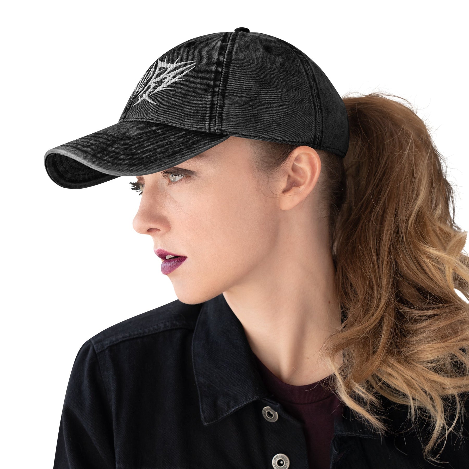 Lover Metal Font Acid Wash Dad Cap - Goth Cloth Co.7718844_16749