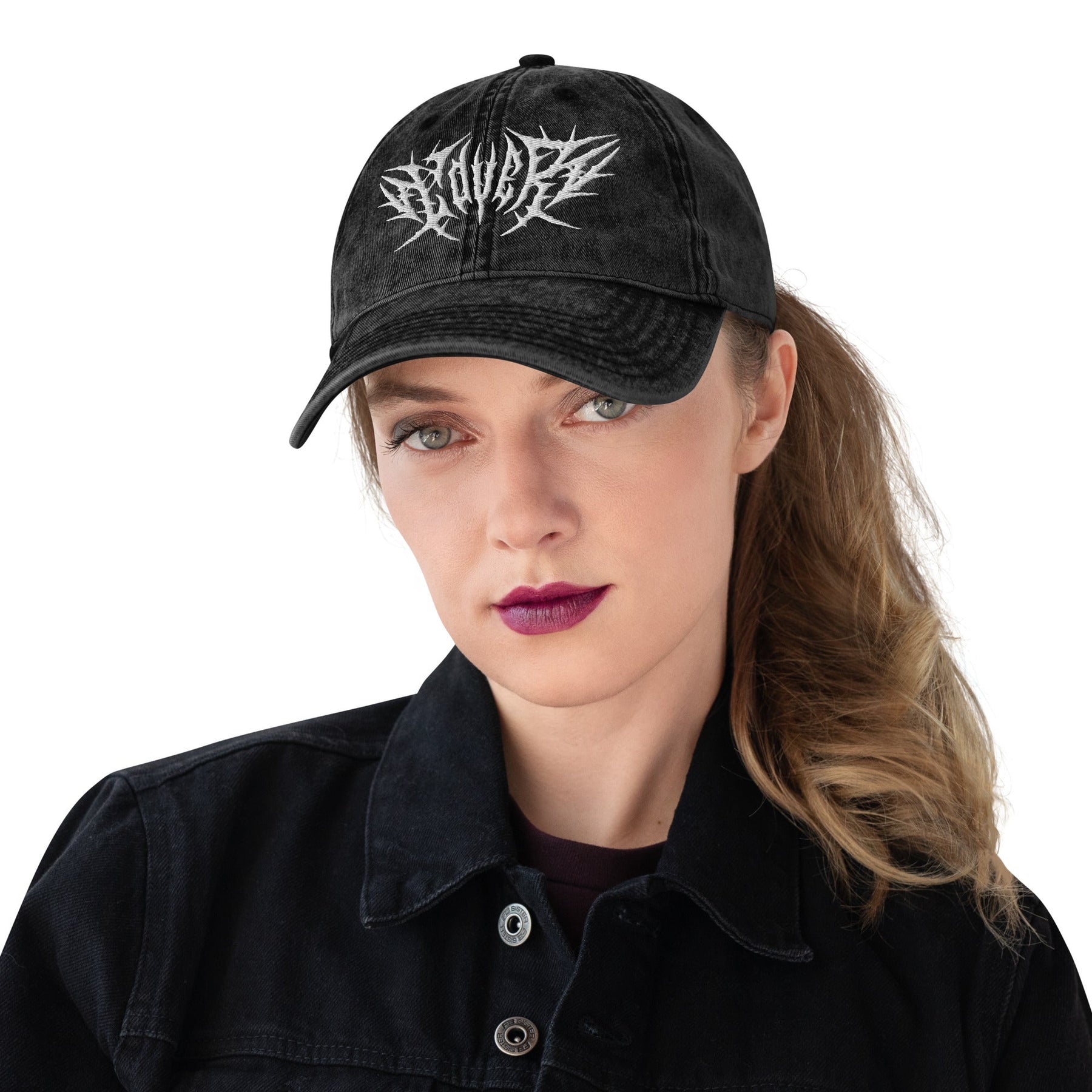 Lover Metal Font Acid Wash Dad Cap - Goth Cloth Co.7718844_16749
