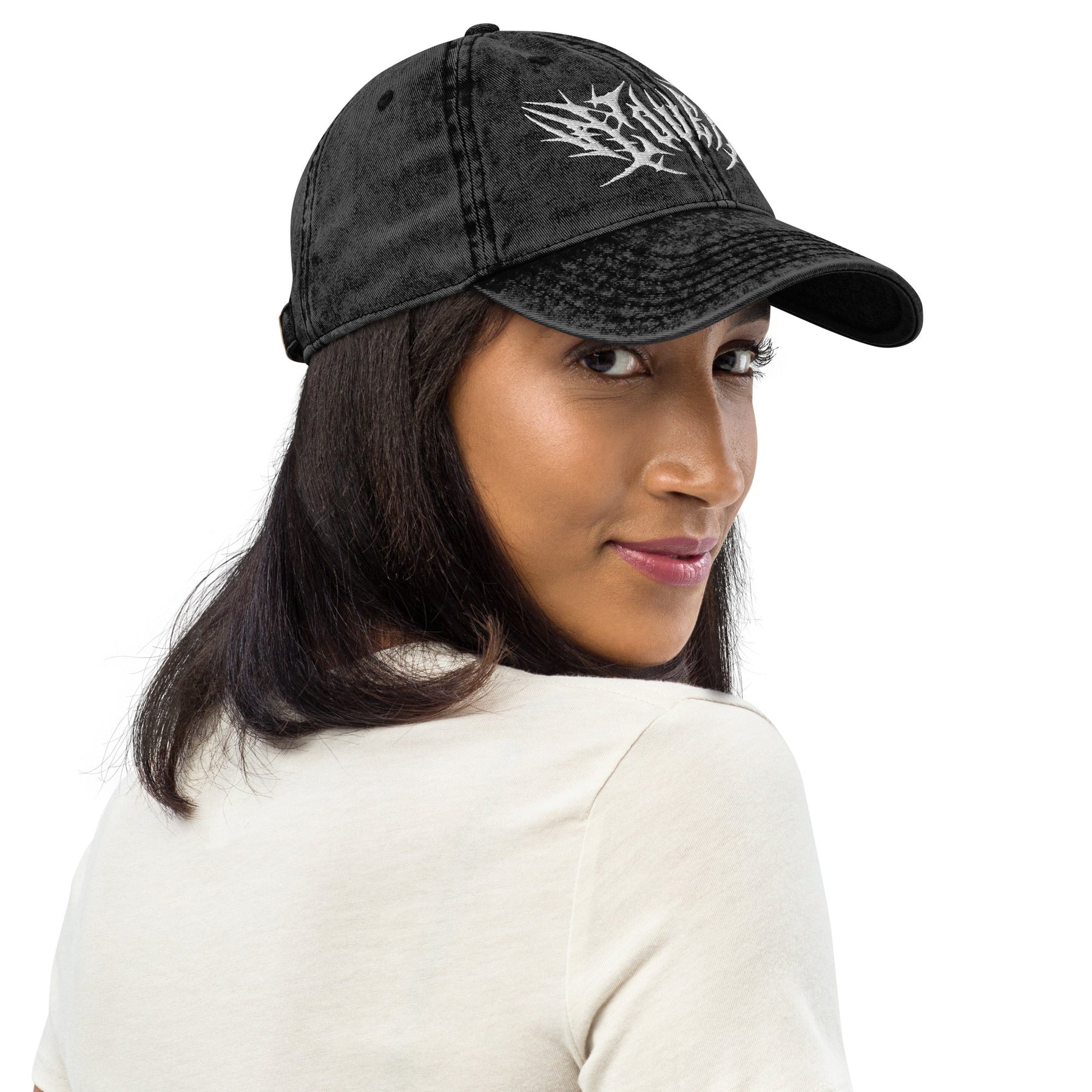 Lover Metal Font Acid Wash Dad Cap - Goth Cloth Co.7718844_16749