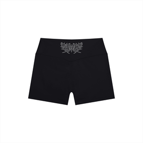 Lover Metal Font High Rise Yoga Shorts - Goth Cloth Co.260721PODBK0708006