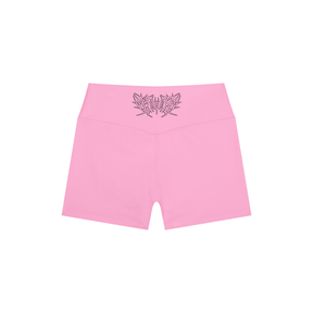 Lover Metal Font High Rise Yoga Shorts - Goth Cloth Co.260721PODBK0708006