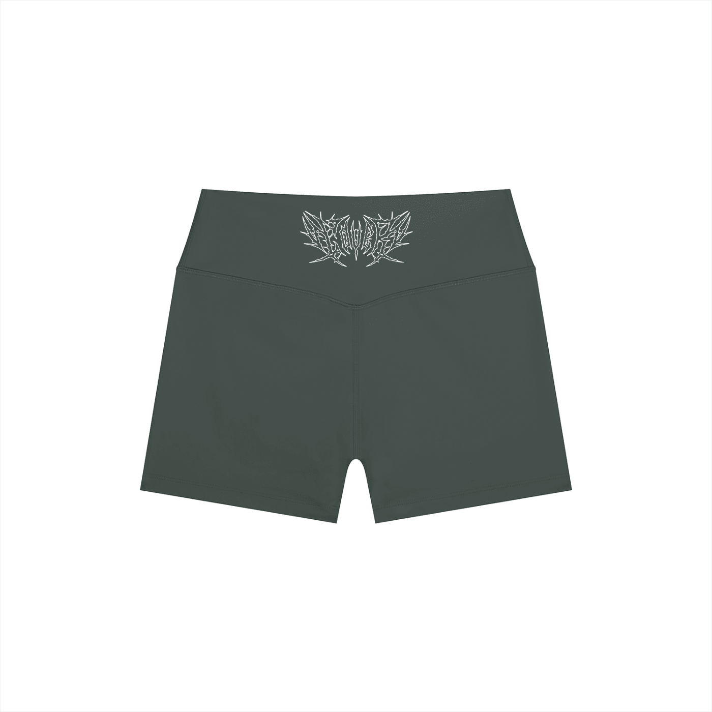 Lover Metal Font High Rise Yoga Shorts - Goth Cloth Co.260721PODBK0708006