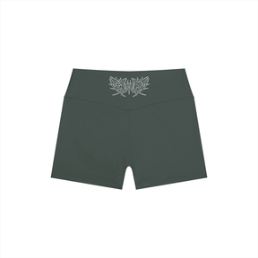 Lover Metal Font High Rise Yoga Shorts - Goth Cloth Co.260721PODBK0708006