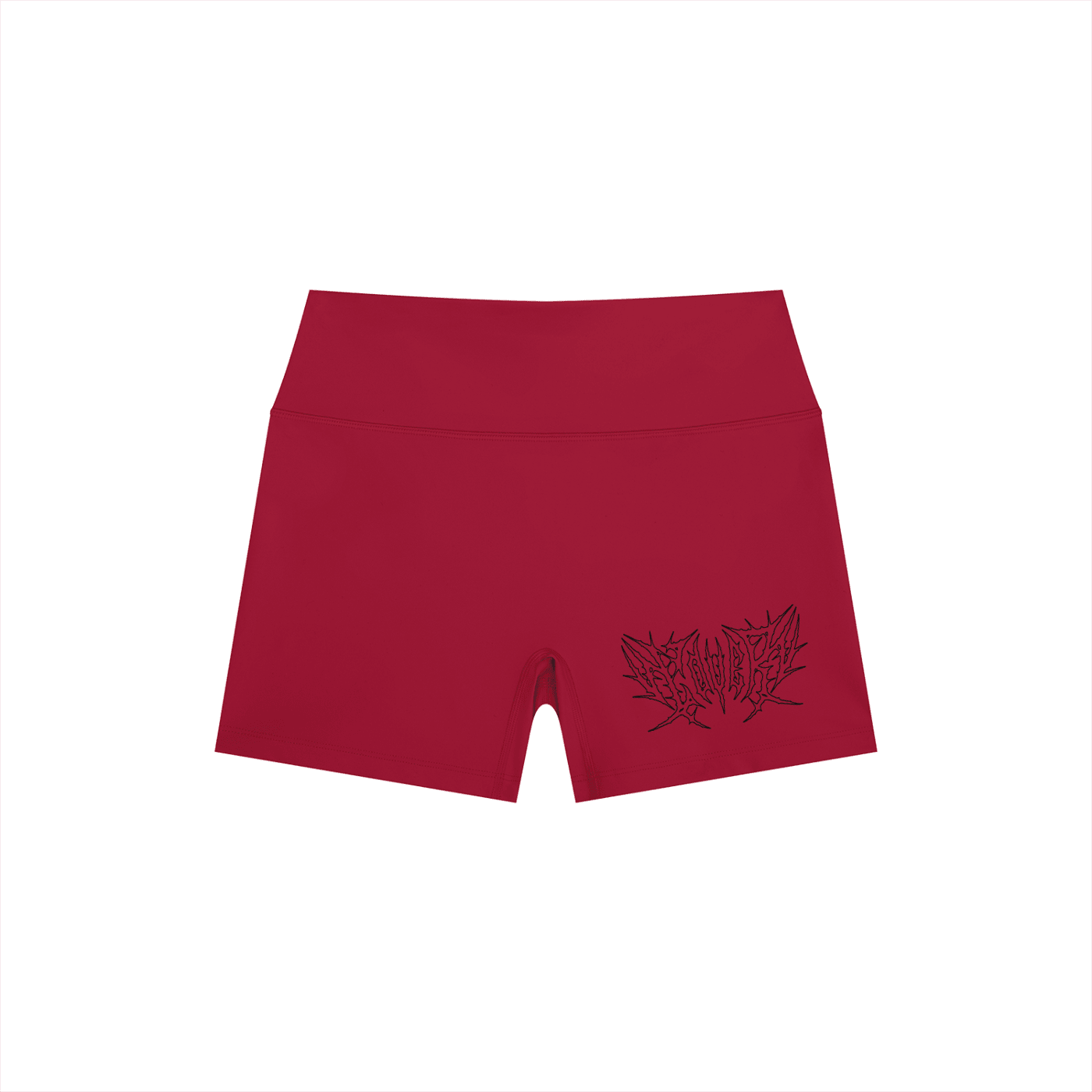 Lover Metal Font High Rise Yoga Shorts - Goth Cloth Co.260721PODBK0728016