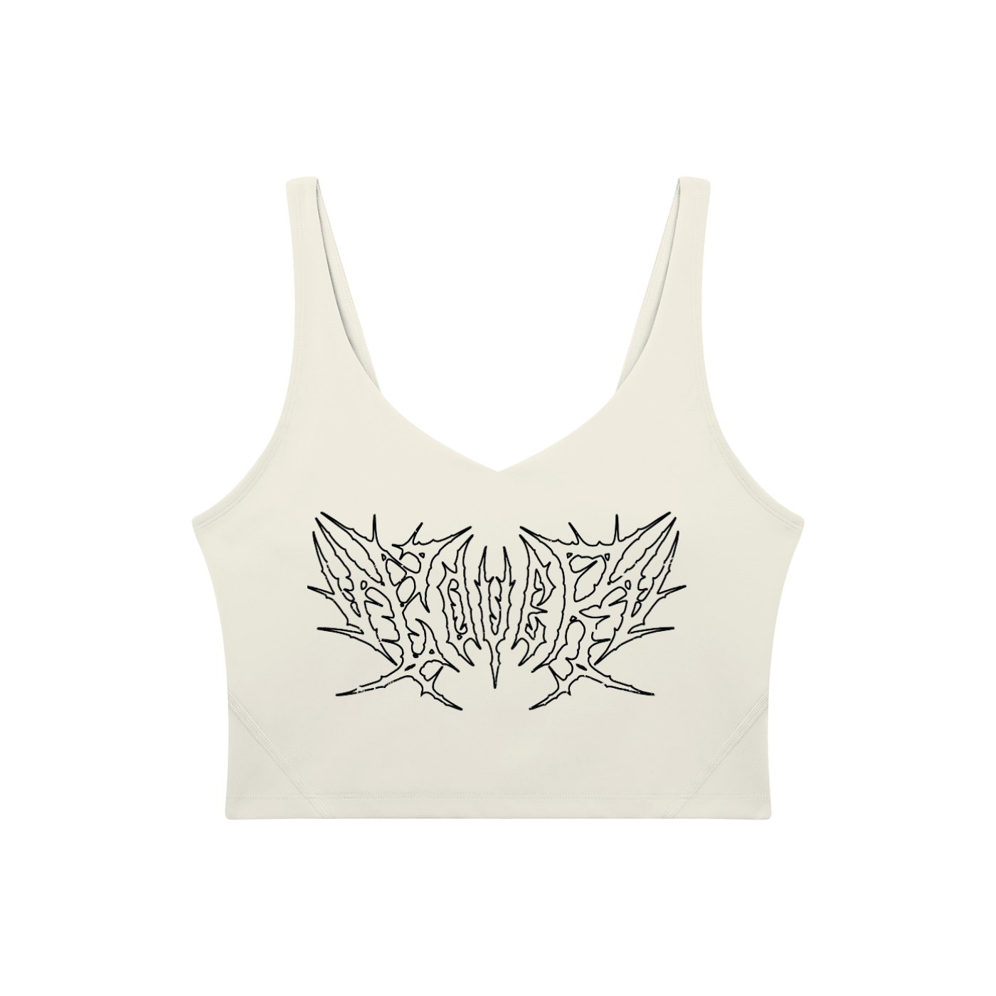Lover Metal Font Long Line Sports Bra - Goth Cloth Co.260729PODAC0712001