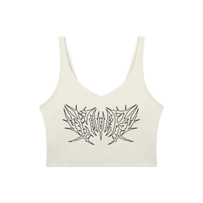 Lover Metal Font Long Line Sports Bra - Goth Cloth Co.260729PODAC0712001