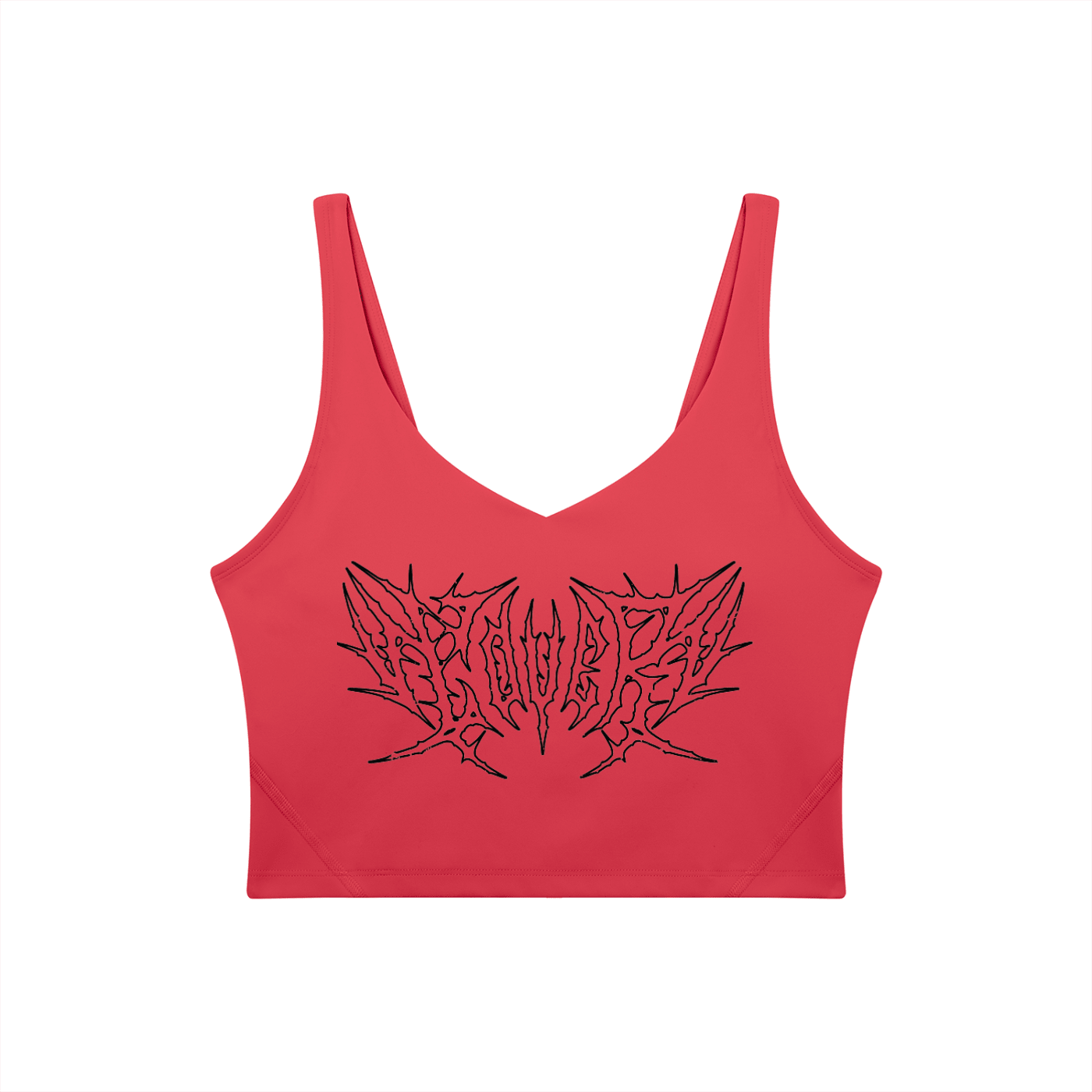 Lover Metal Font Long Line Sports Bra - Goth Cloth Co.260729PODAC0712006
