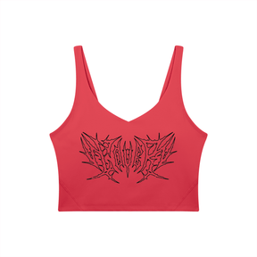 Lover Metal Font Long Line Sports Bra - Goth Cloth Co.260729PODAC0712006
