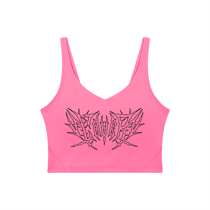 Lover Metal Font Long Line Sports Bra - Goth Cloth Co.260729PODAC0712011