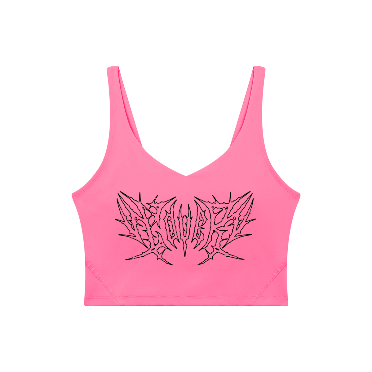 Lover Metal Font Long Line Sports Bra - Goth Cloth Co.260729PODAC0712011