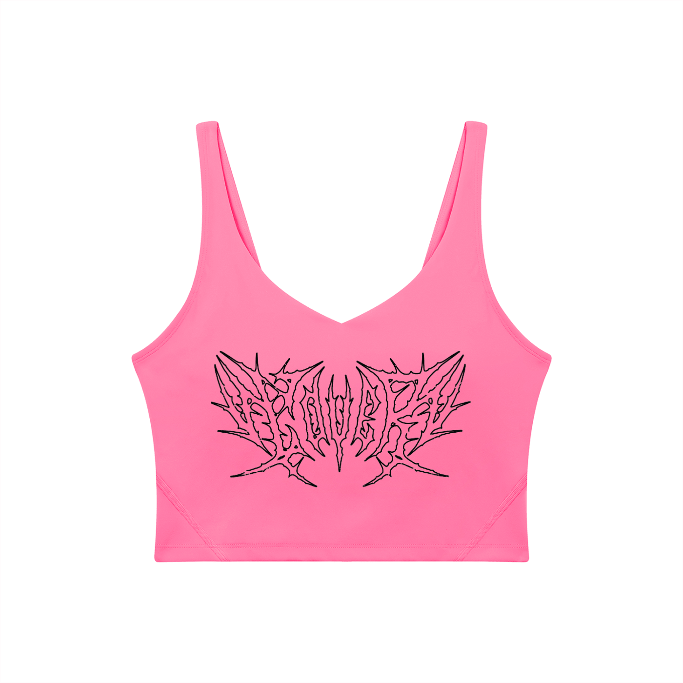 Lover Metal Font Long Line Sports Bra - Goth Cloth Co.260729PODAC0712011