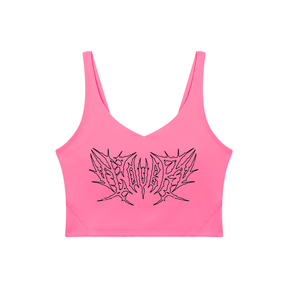 Lover Metal Font Long Line Sports Bra - Goth Cloth Co.260729PODAC0712011