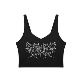 Lover Metal Font Long Line Sports Bra - Goth Cloth Co.260729PODAC0714001