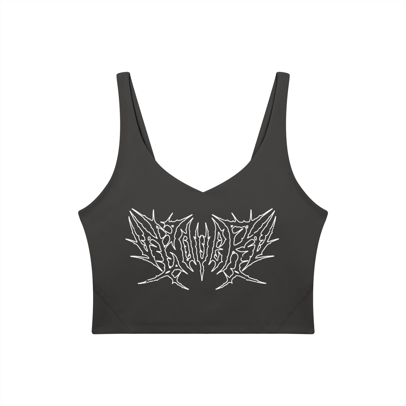 Lover Metal Font Long Line Sports Bra - Goth Cloth Co.260729PODAC0714006