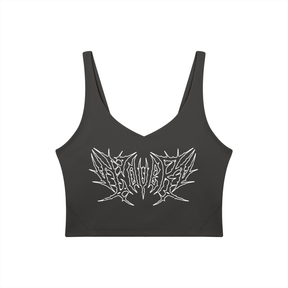 Lover Metal Font Long Line Sports Bra - Goth Cloth Co.260729PODAC0714006