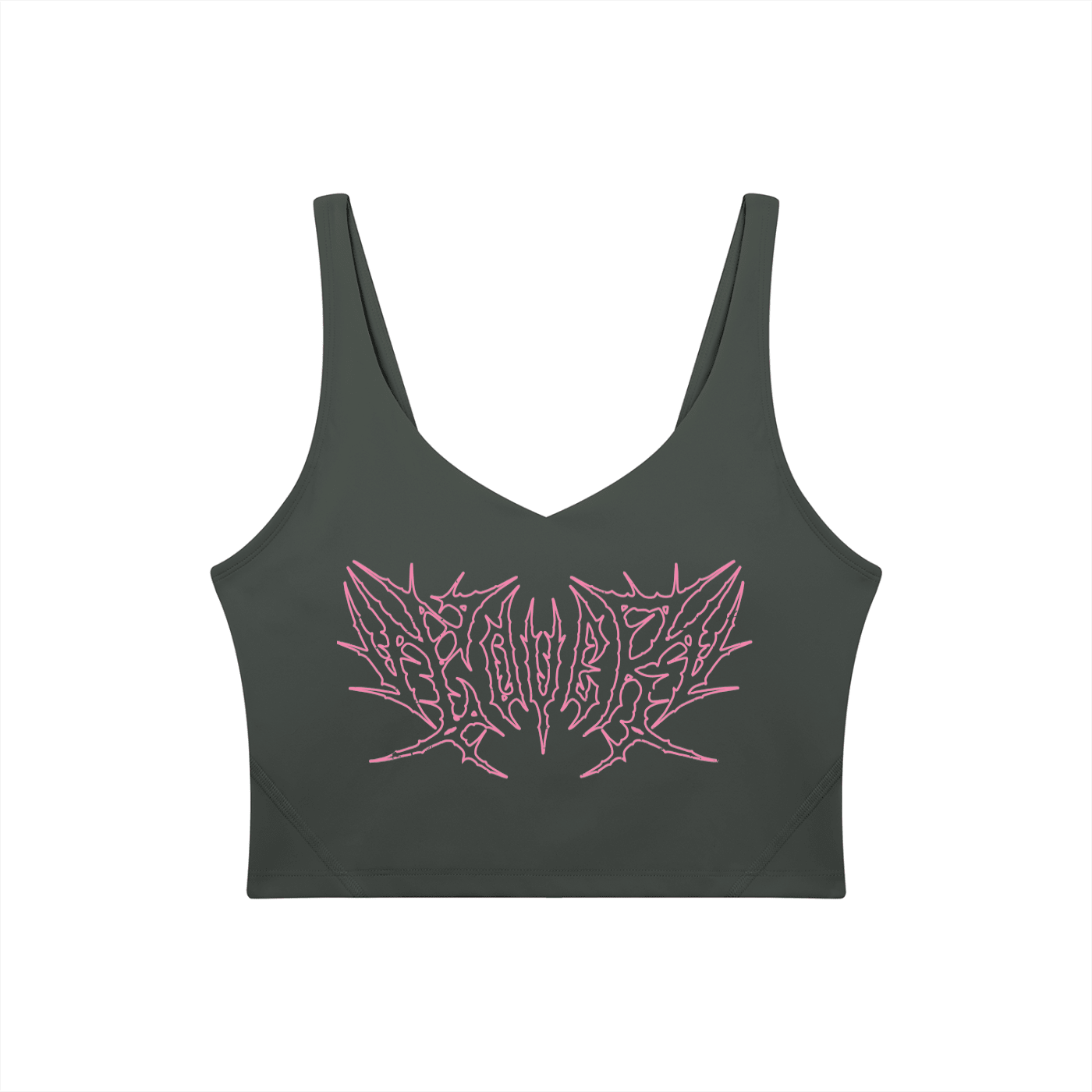 Lover Metal Font Long Line Sports Bra - Goth Cloth Co.260729PODAC0724001