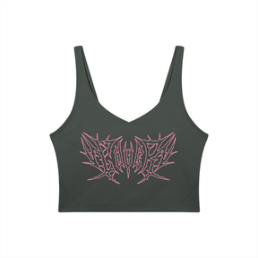 Lover Metal Font Long Line Sports Bra - Goth Cloth Co.260729PODAC0724001
