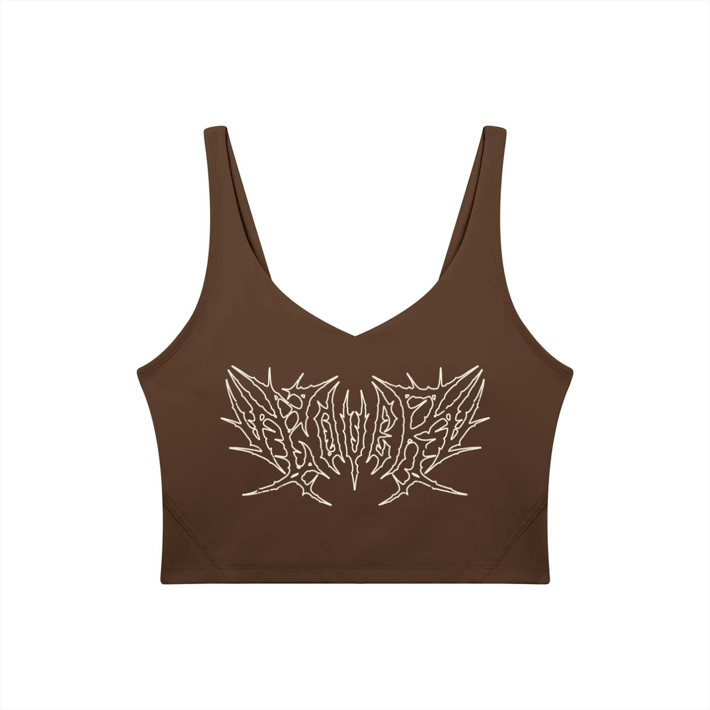 Lover Metal Font Long Line Sports Bra - Goth Cloth Co.260729PODAC0750001