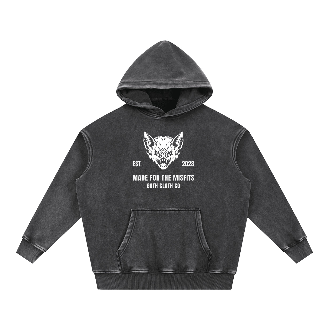 Made for Misfits Acid Wash Fleece Hoodie - Goth Cloth Co.1537959486558457866