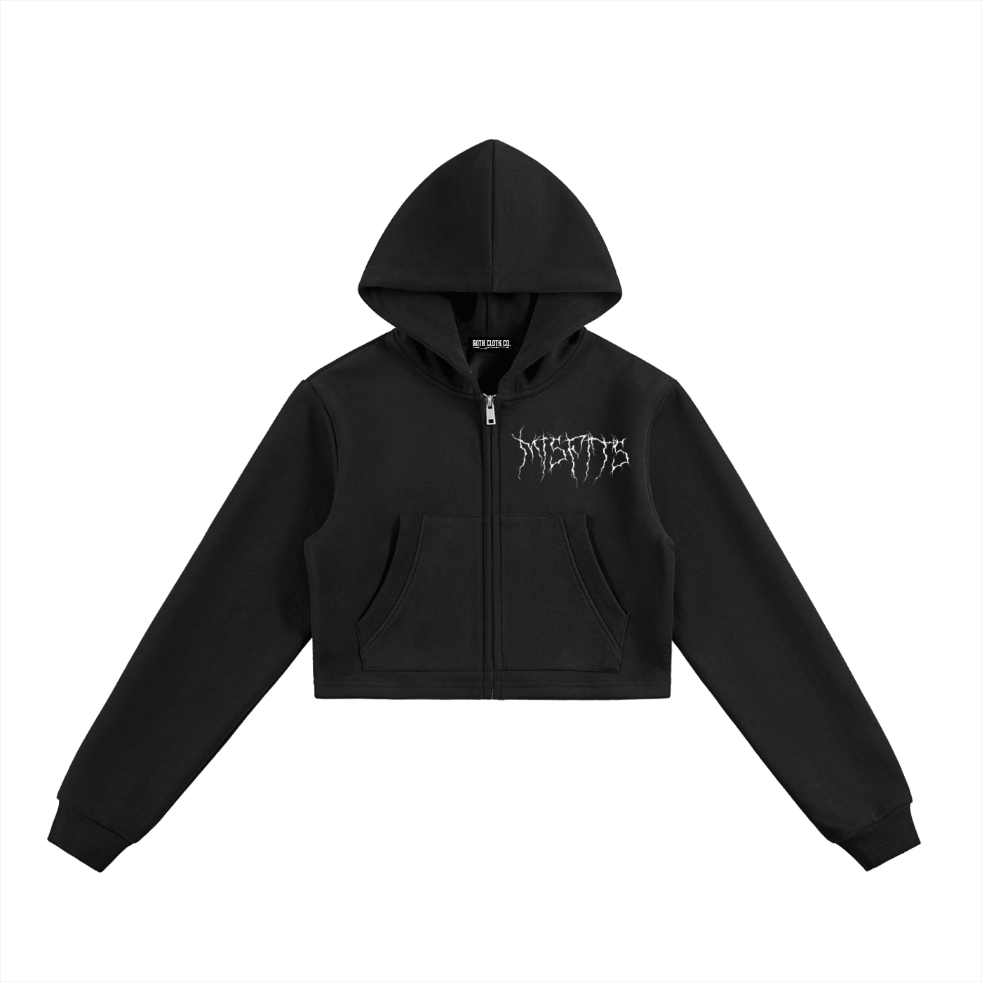 Made for Misfits Cropped Zip-Up Hoodie - Goth Cloth Co.260805PODUA0259001