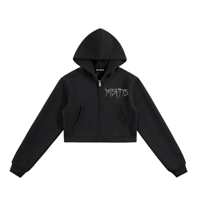 Made for Misfits Cropped Zip-Up Hoodie - Goth Cloth Co.260805PODUA0259001