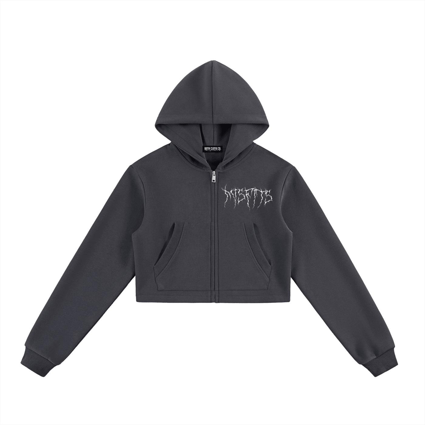 Made for Misfits Cropped Zip-Up Hoodie - Goth Cloth Co.260805PODUA0259005