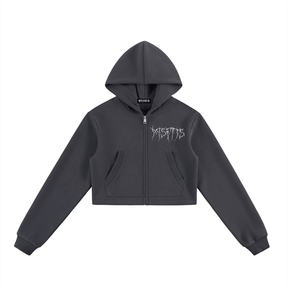 Made for Misfits Cropped Zip-Up Hoodie - Goth Cloth Co.260805PODUA0259005