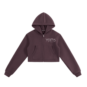 Made for Misfits Cropped Zip-Up Hoodie - Goth Cloth Co.260805PODUA0259009