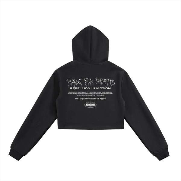 Made for Misfits Cropped Zip-Up Hoodie - Goth Cloth Co.260805PODUA0259009