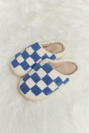 Melody Checkered Print Plush Slide Slippers - Goth Cloth Co.101300901847056