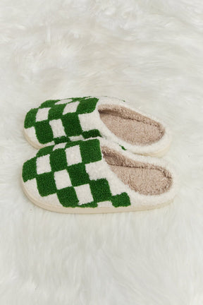 Melody Checkered Print Plush Slide Slippers - Goth Cloth Co.101300901847308