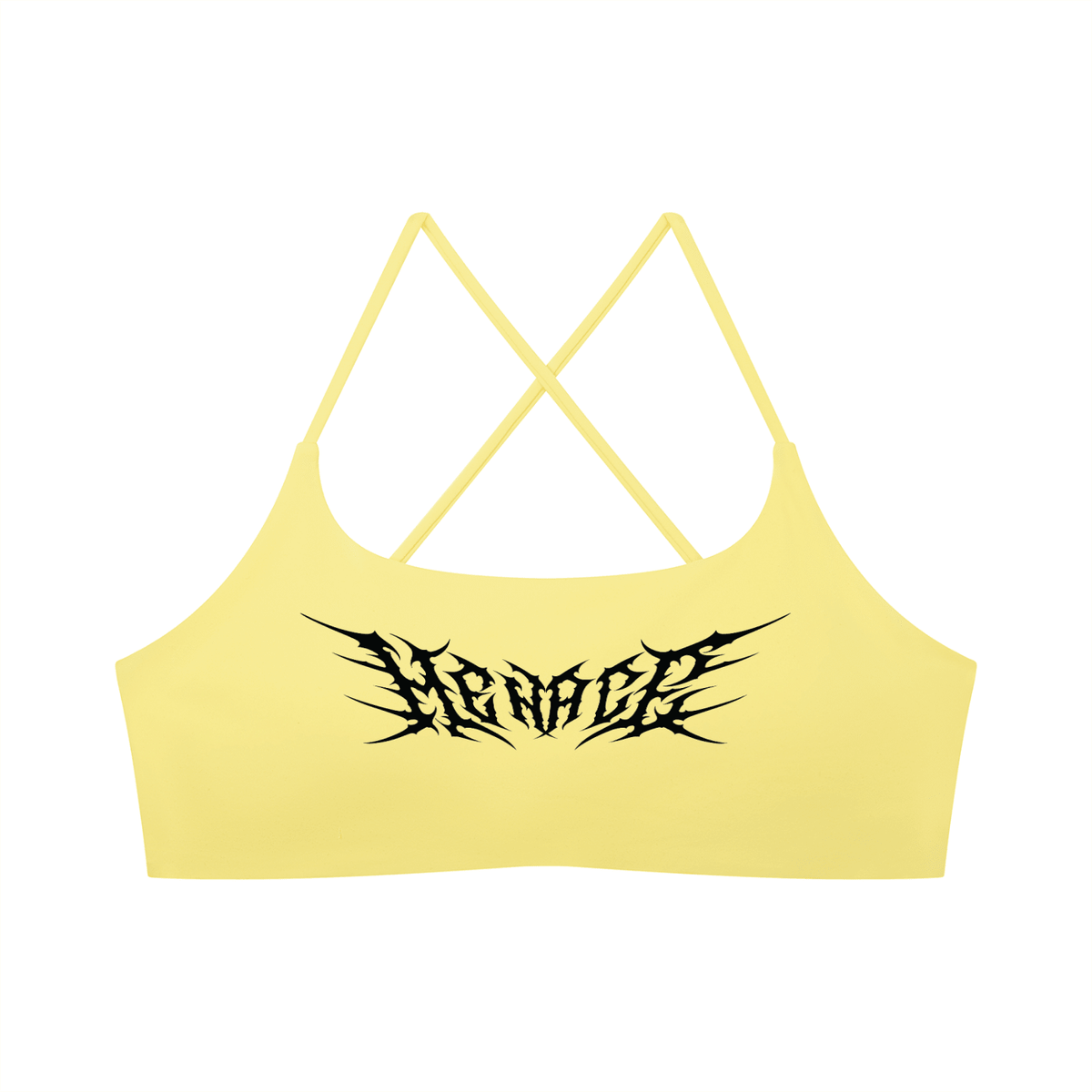 Menace Metal Font Women’s Sports Bra - Goth Cloth Co.261001PODCI1468#001
