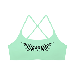 Menace Metal Font Women’s Sports Bra
