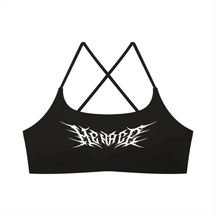 Menace Metal Font Women’s Sports Bra - Goth Cloth Co.261001PODCI2307#001