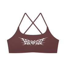 Menace Metal Font Women’s Sports Bra - Goth Cloth Co.261001PODCI2307#006