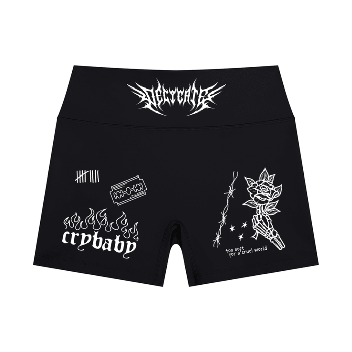 Mental Notes High Rise Yoga Shorts - Goth Cloth Co.gymwear260709PODBK1704#016
