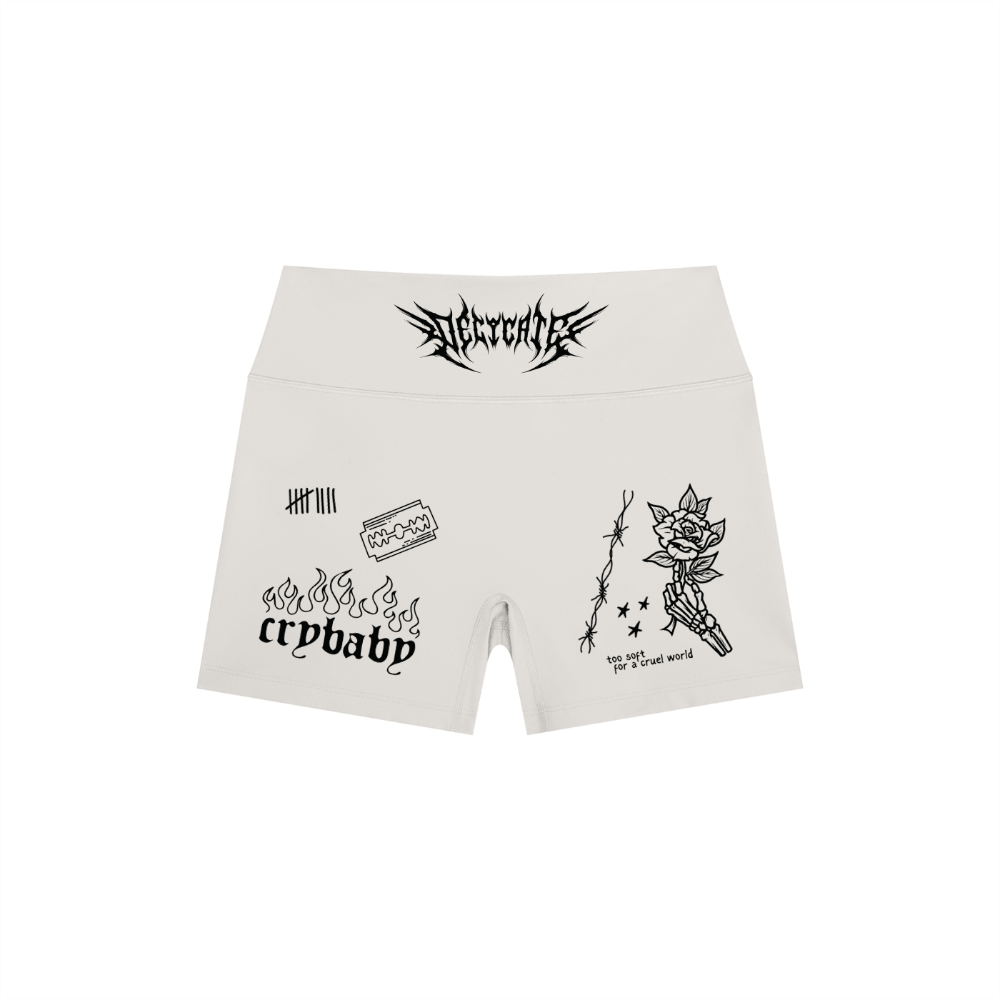 Mental Notes High Rise Yoga Shorts - Goth Cloth Co.260709PODBK1704001