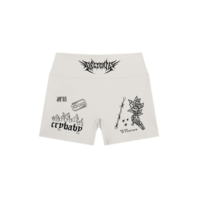 Mental Notes High Rise Yoga Shorts - Goth Cloth Co.260709PODBK1704001