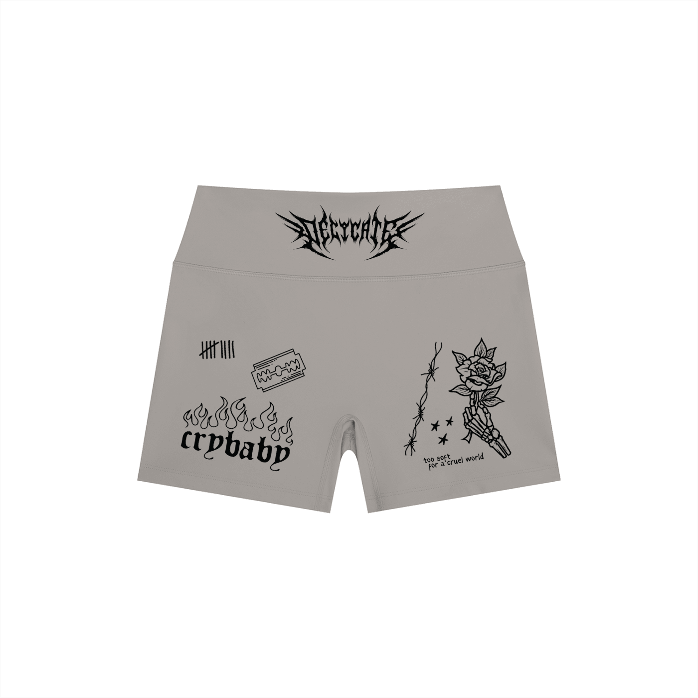 Mental Notes High Rise Yoga Shorts - Goth Cloth Co.260709PODBK1704006