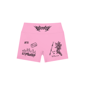 Mental Notes High Rise Yoga Shorts - Goth Cloth Co.260709PODBK1704011