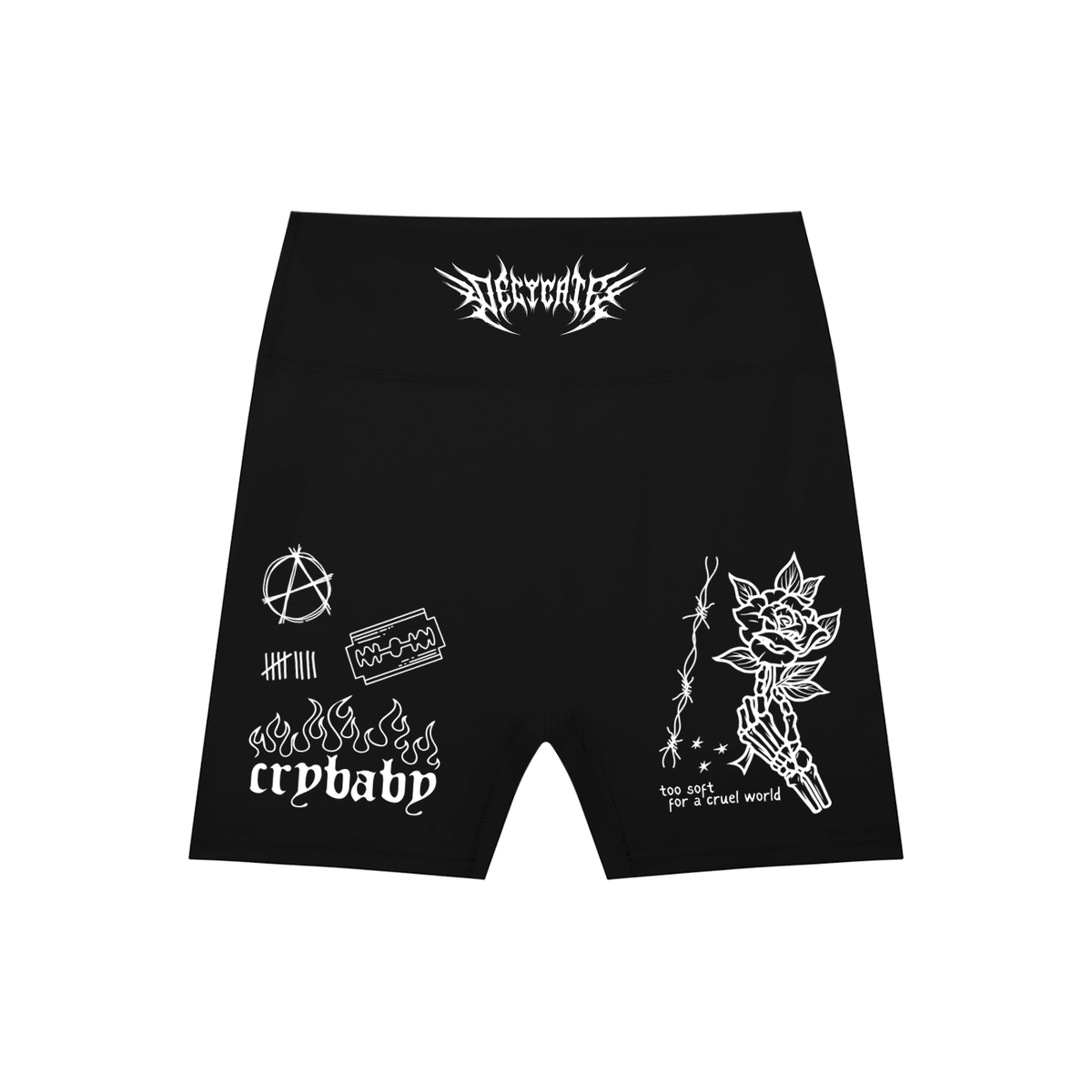 Mental Notes High-Waisted Blend Biker Shorts - Goth Cloth Co.gymwear260812PODBK1906001