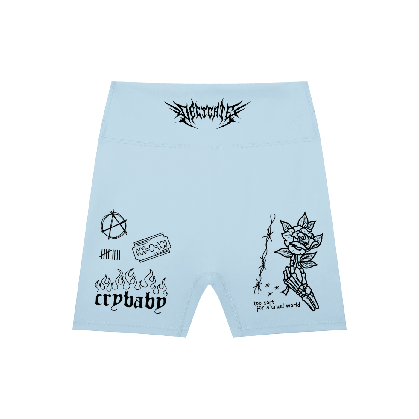 Mental Notes High-Waisted Blend Biker Shorts - Goth Cloth Co.gymwear260812PODBK1909016